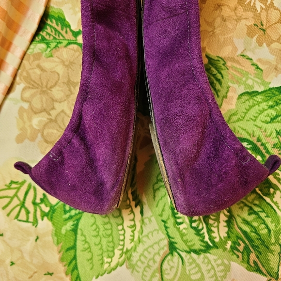 ELIE TAHARI π Lucille Ballet Flats in Grape Jelly purple suede LEATHER - Picture 10 of 16
